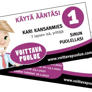 Käyntikortin kokoinen flyer 1-puoleinen - Hinta alkaen 100kpl, sis.Alv